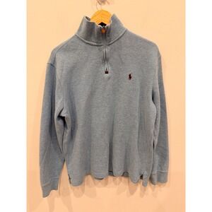 Polo Ralph Lauren Mens Light Blue Quarter Zip Pullover Sweater Size M